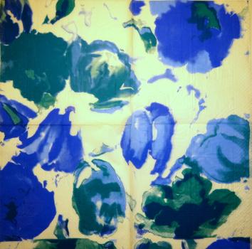 319 Flowers Others - 3-ply (blue/petrol)